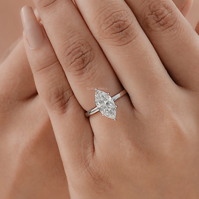 Marquise Cut Diamond Solitaire Engagement Ring