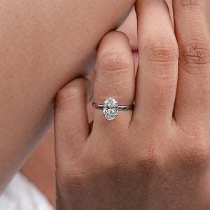 Oval Cut Solitaire Diamond Engagement Ring In Six Prong