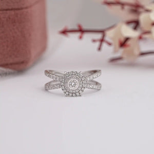 round diamond crossover ring 