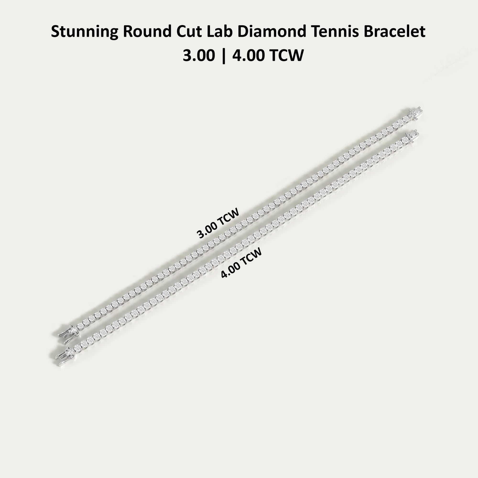 Round Cut Lab Grown Diamond Tennis Bracelet - 3.00 | 4.00 TCW Bracelet