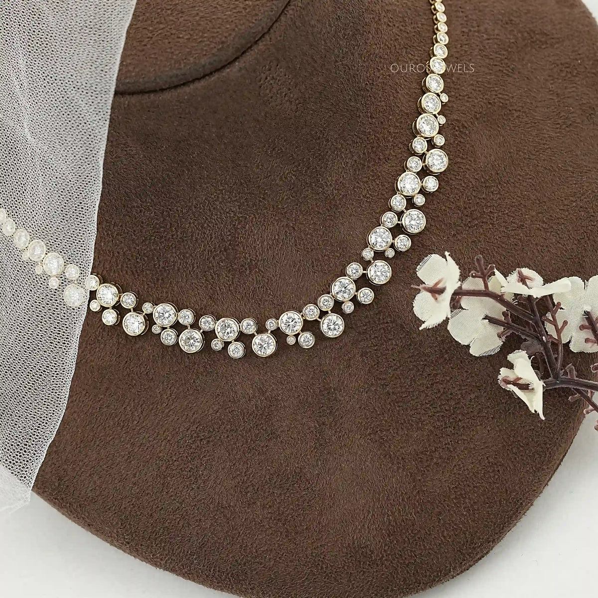 Pear Cut Lab Grown Diamond Tennis Necklace 