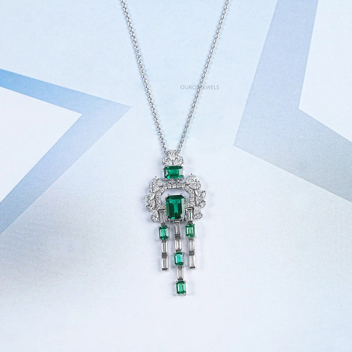 Diamond Cluster and Gemstone Pendant