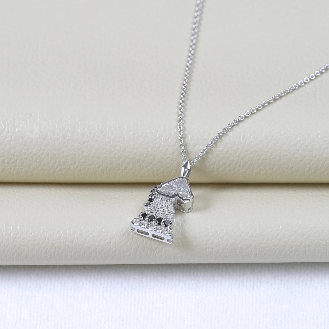 Knight Chess Horse Cut Lab Diamond Cluster Pendant Necklaces