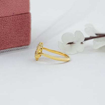 OEC Round Lab Diamond Cluster Engagement Ring
