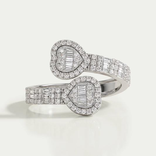 Lab Diamond Cluster Set Bypass Ring Ring