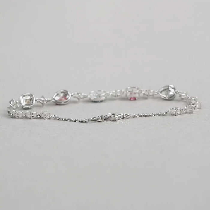 Fancy Color Diamond Halo Designer Bracelet