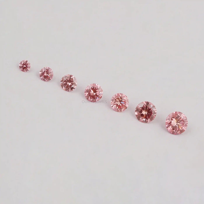 Fancy Pink Round Cut Lab Grown Diamonds