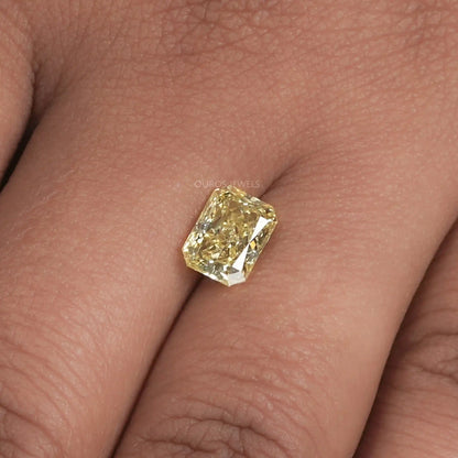 Fancy Yellow Radiant Cut Lab Created Diamond Loose