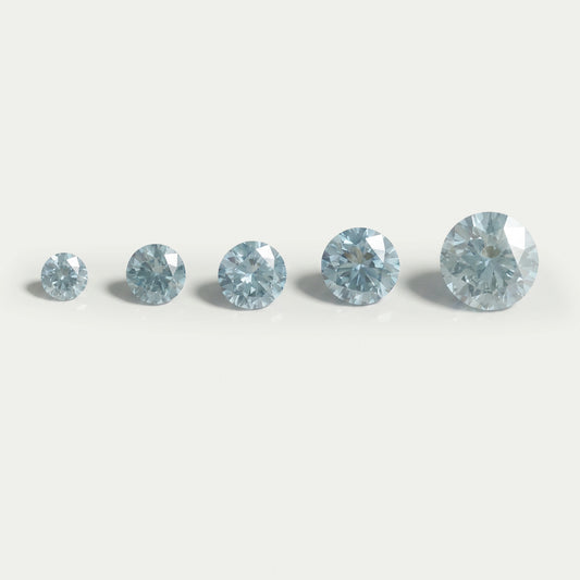 Round Cut Blue Color Lab Diamond