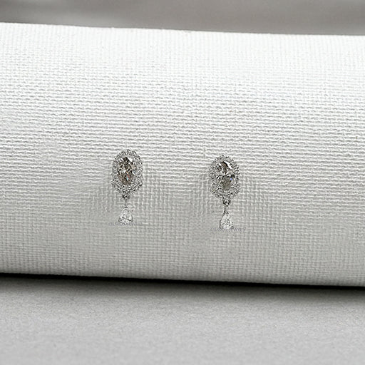 Olive Oval Cut Lab Diamond Drop Earrings