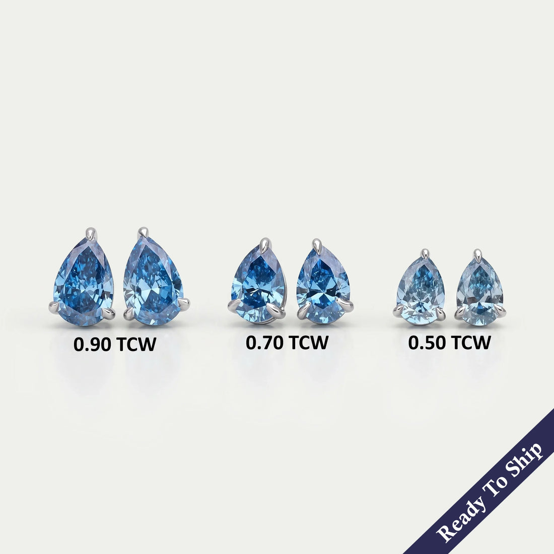 Lab Grown Blue Diamond Studs Earrings