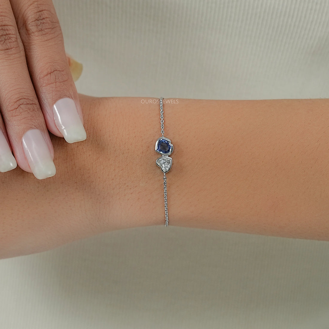 Toi Et Moi Bezel Set Lab Diamond Bracelet Bracelet