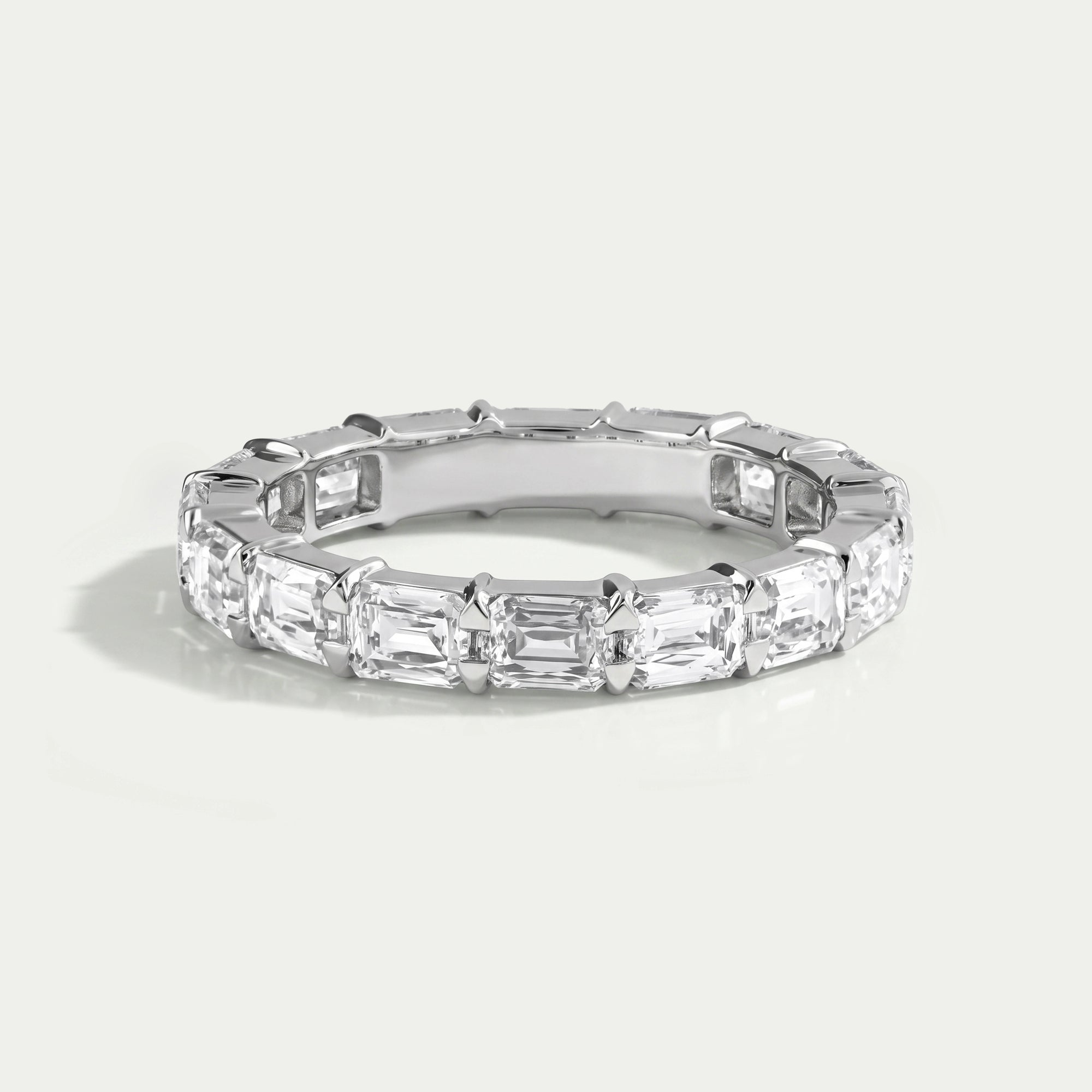 Criss Cut Eternity Wedding Band - East West Set