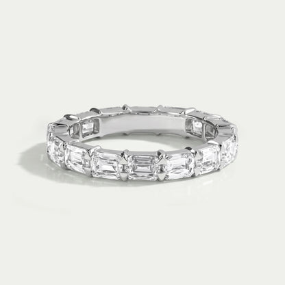Criss Cut Eternity Wedding Band - East West Set
