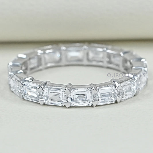 Criss Cut Eternity Wedding Band - East West Set Ring