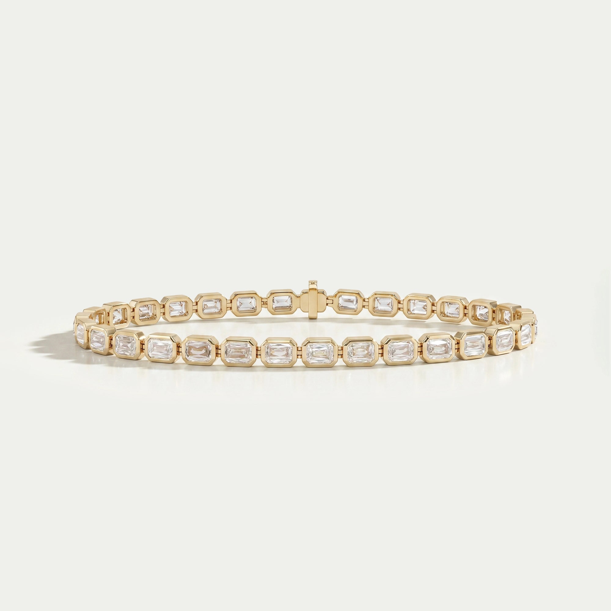Criss Cut Lab Grown Diamond Bezel Set Tennis Bracelet