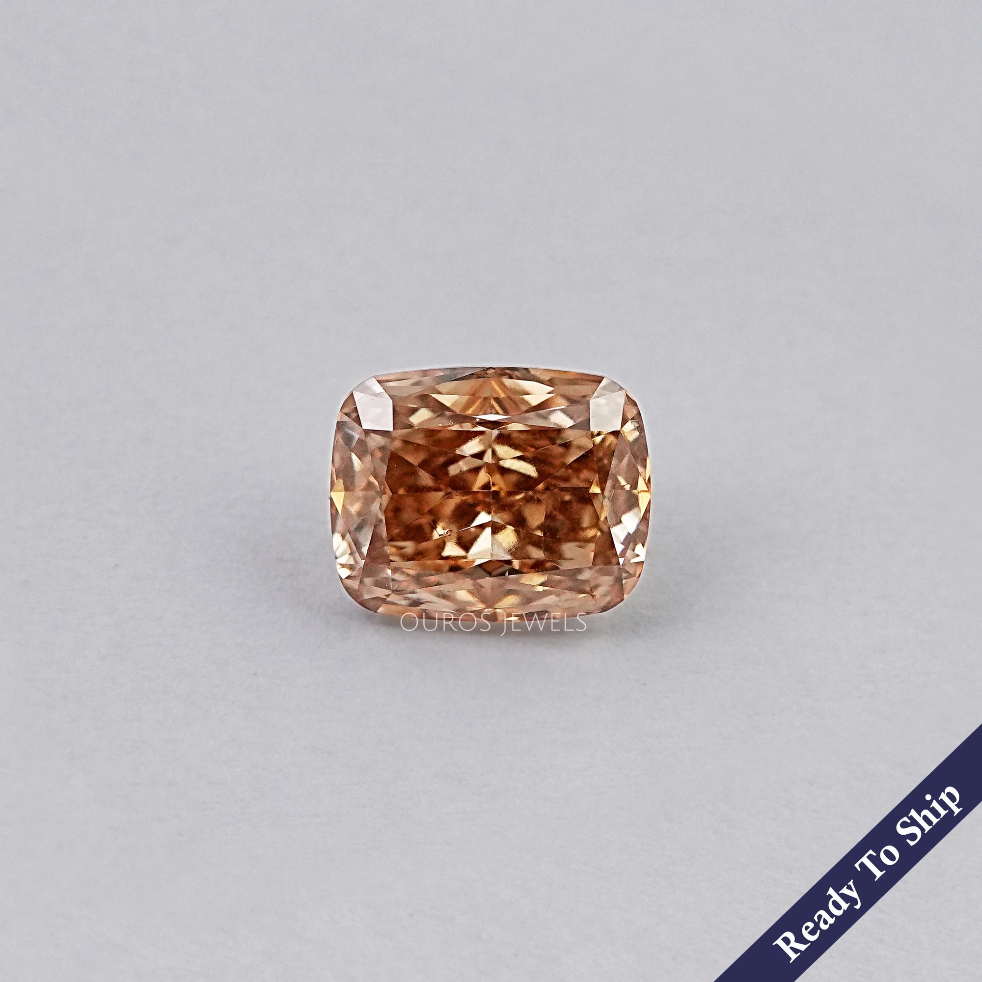 Cushion Cut Lab Diamond Champagne Loose Loose