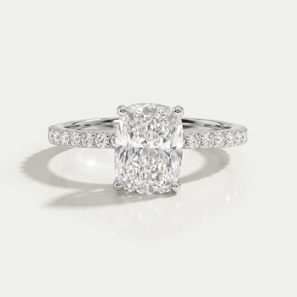 Cushion Lab Diamond Solitaire Accent Ring