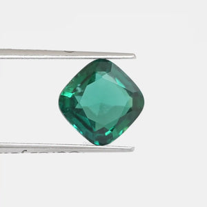 Dark Green Zambian Cushion Cut Gemstone