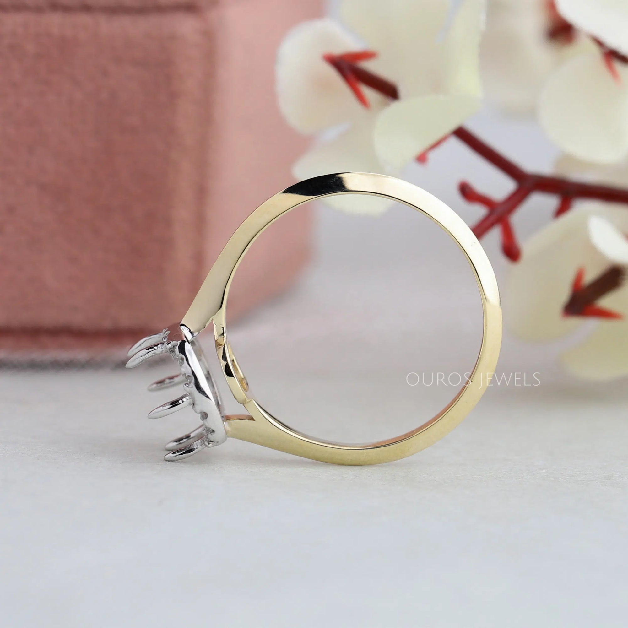 Semi Mount Cushion Cut Engagement Ring Ring