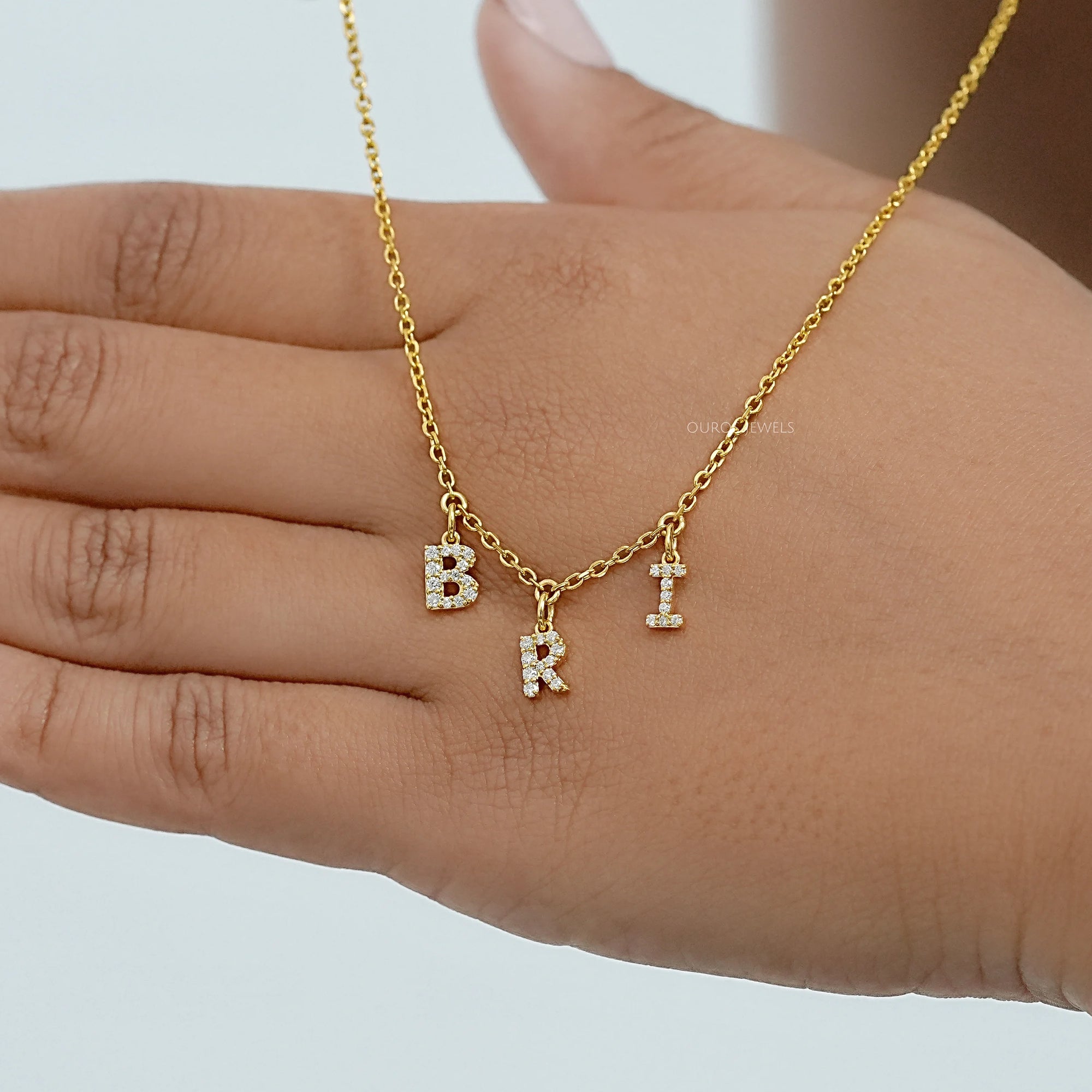 BRI Letter Customize Round Lab Pendant
