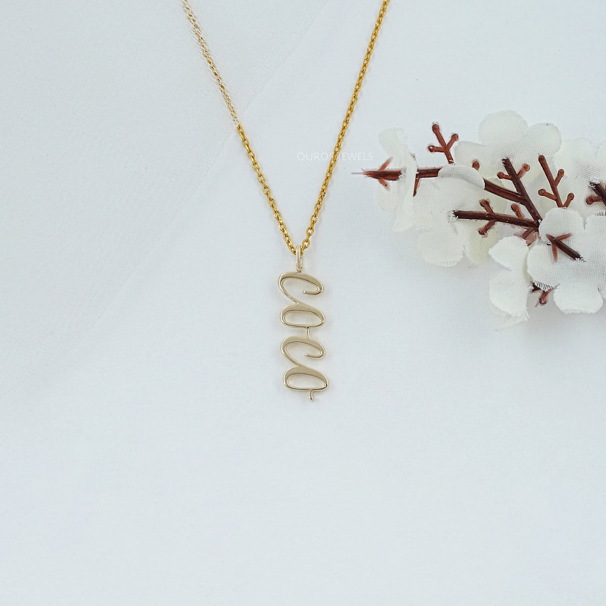 COCO Customized Letter Yellow Gold Pendant Necklaces