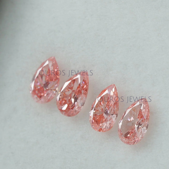 Pink Pear Cut Lab Grown Diamond