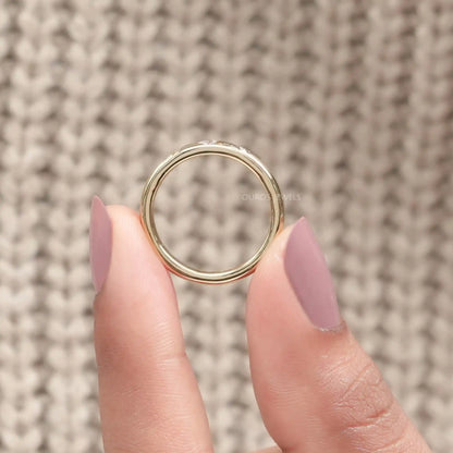 OEC Round Cut Lab Diamond Gypsy Set Band Ring
