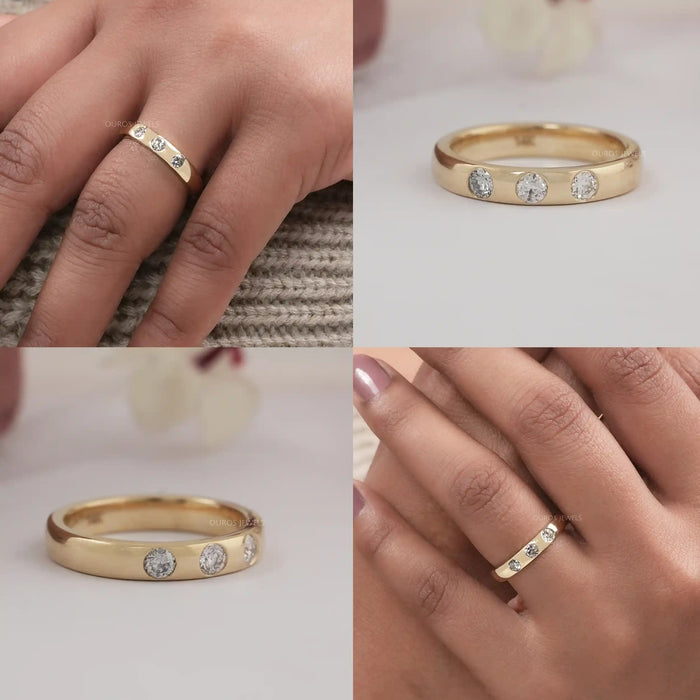 OEC Round Cut Lab Diamond Gypsy Set Band