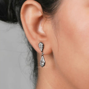 Step Cut Pear And Kite Cut Lab Drop & Dangle Earrings