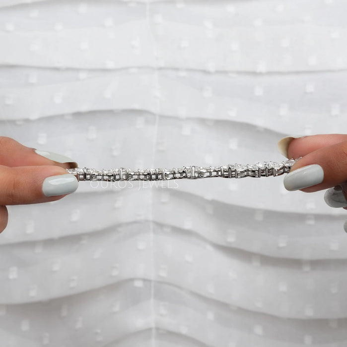 Marquise and Round Lab Diamond Bracelet