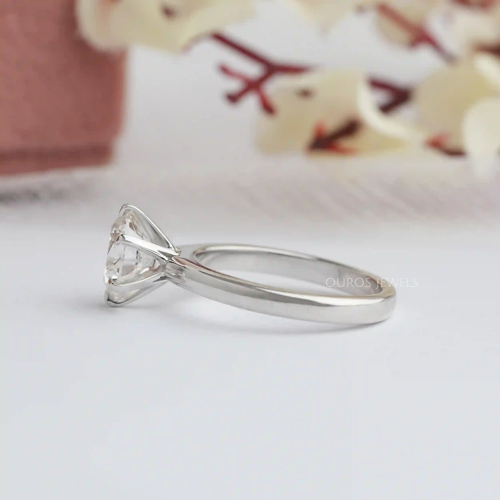 Six Prong Round Cut Solitaire Diamond Ring Rings