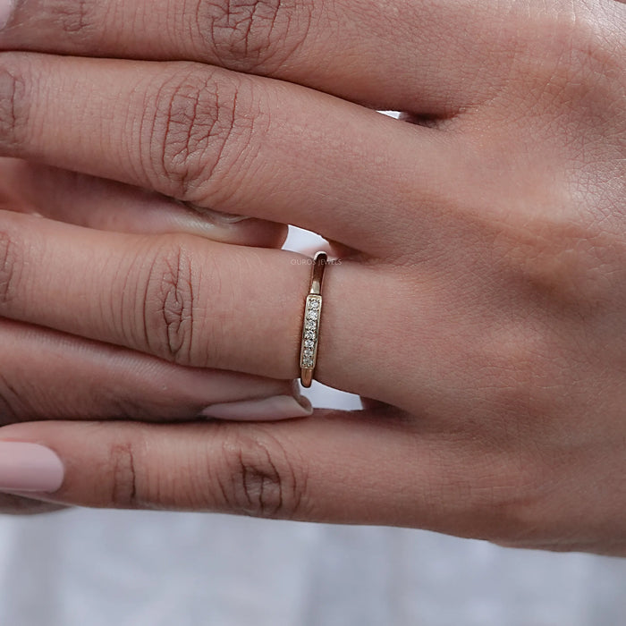 Round Lab Diamond Dainty Wedding Ring