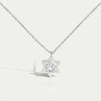 David Star Lab Diamond Bezel Set Solitaire Pendant 