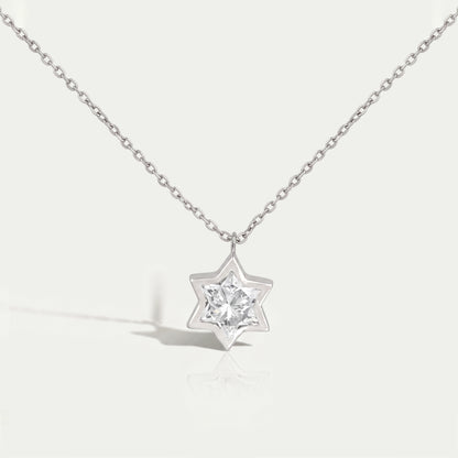 David Star Lab Diamond Bezel Set Solitaire Pendant 