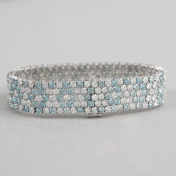 Blue Topaz Multi-Row Statement Bracelet