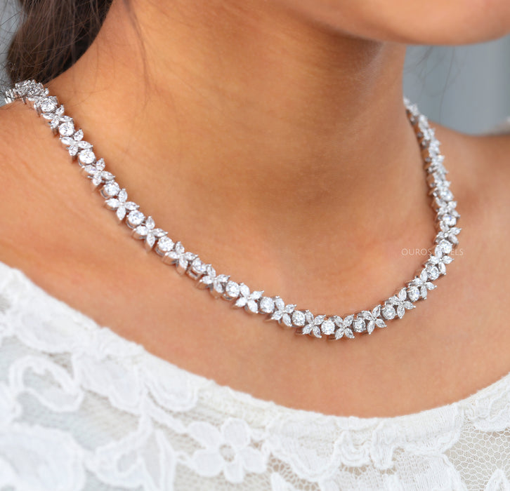 round diamond choker necklace