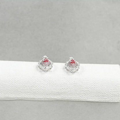 Fancy Pink Marquise Shape Double Halo Earrings Earrings