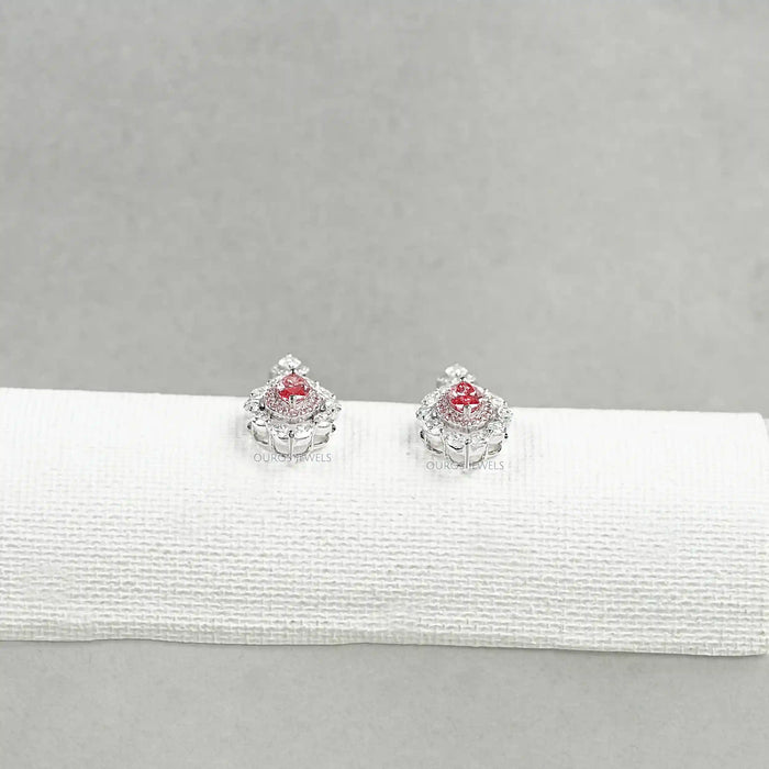 Pink Marquise Diamond Drop Earrings