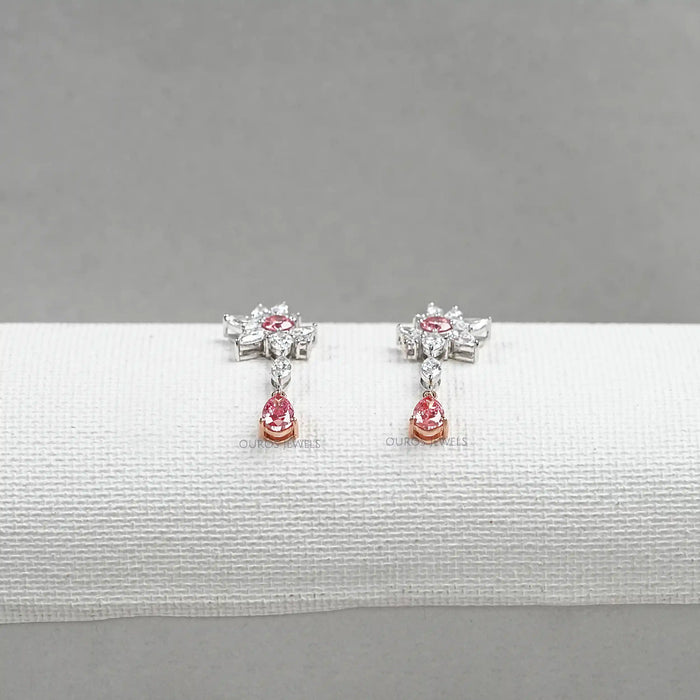 Multi Shape Lab Diamond Cluster Earrings