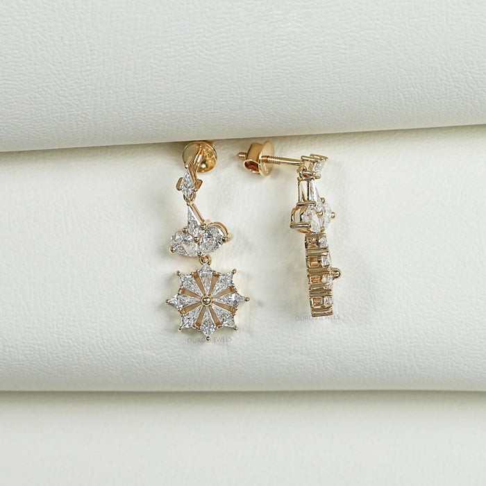 Floral Kite Diamond Drop & Dangle Earrings