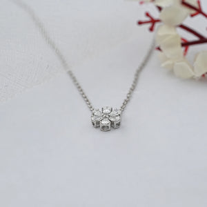 Round And Pear Cut Diamond Floral Pendant