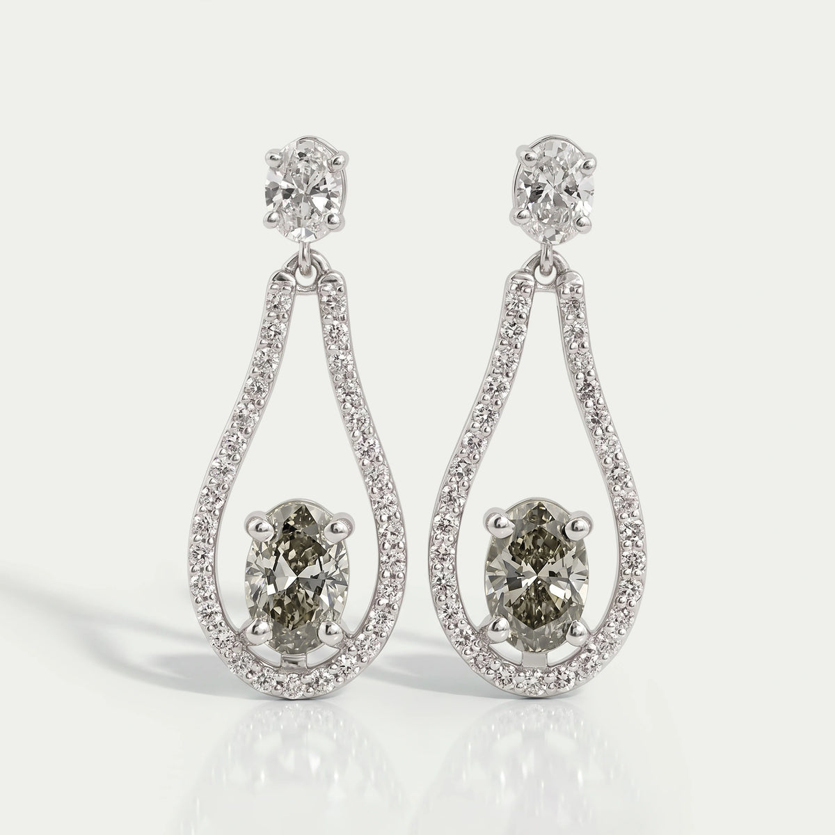 Diamond Layered Teardrop Dangle Earrings Earrings