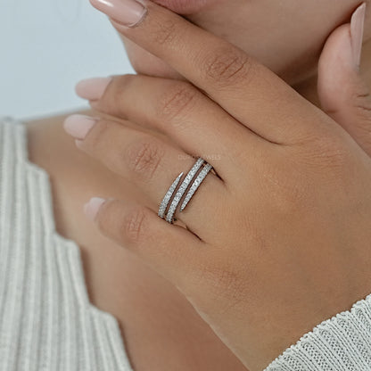 Round Diamond Hidden Eternity Wedding Band 
