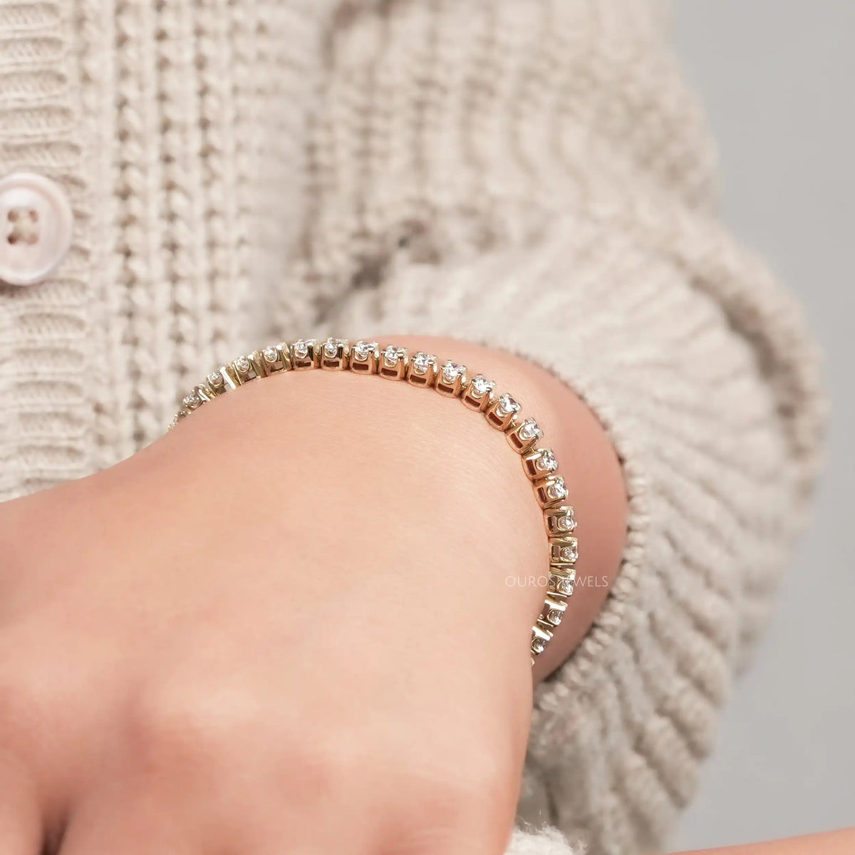 Round Lab Diamond Tennis Bracelet Bracelet