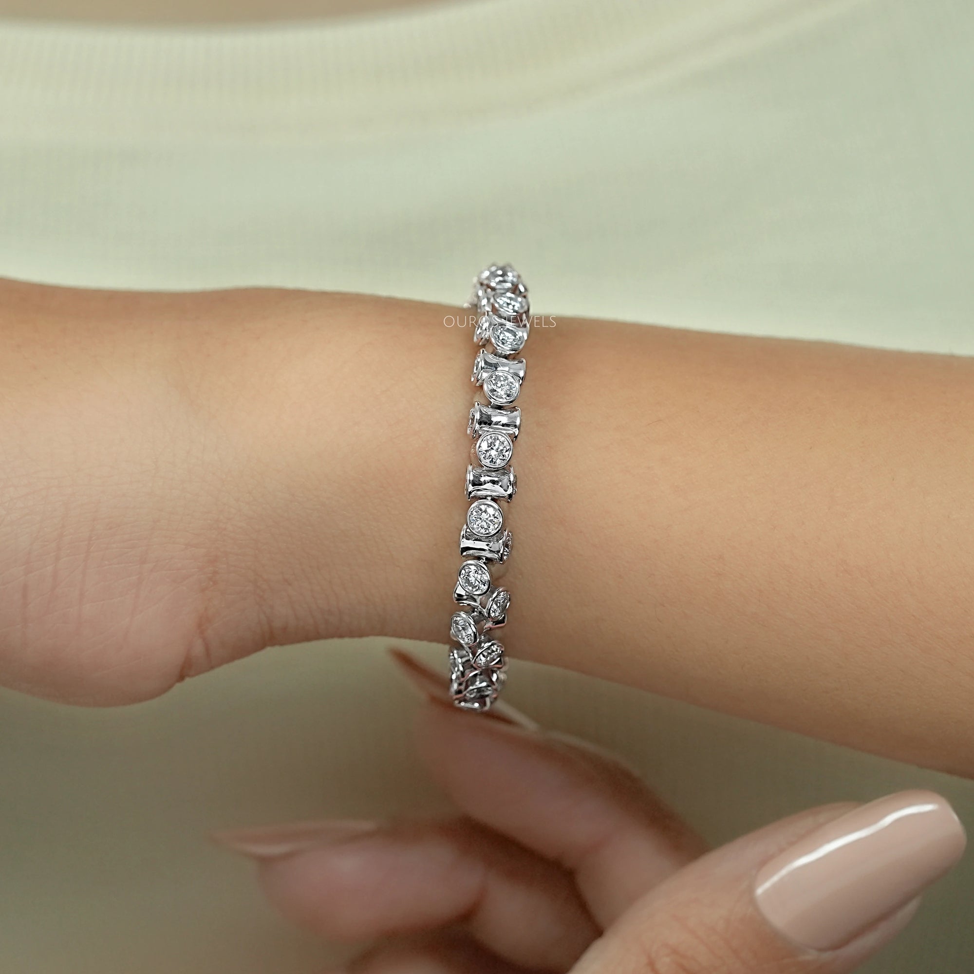 Round Brilliant Lab Diamond Tennis Bracelet Bracelet