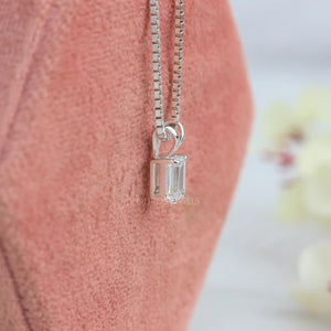 Emerald Cut Lab Grown Diamond Solitaire Pendant