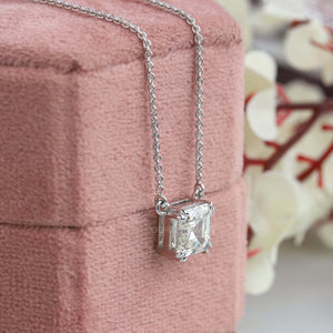 Asscher Cut Lab Grown Diamond Solitaire Pendant