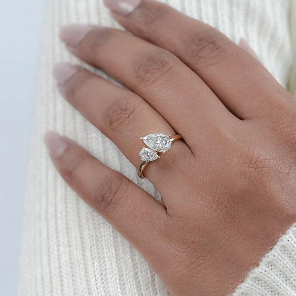 Two Pear Diamond Toi Et Moi Ring 