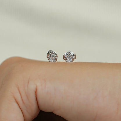 Double Triangle Lab Diamond Stud Earrings